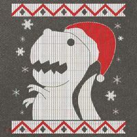 Big T-Rex Ugly Christmas Cotton Canvas Backpack
