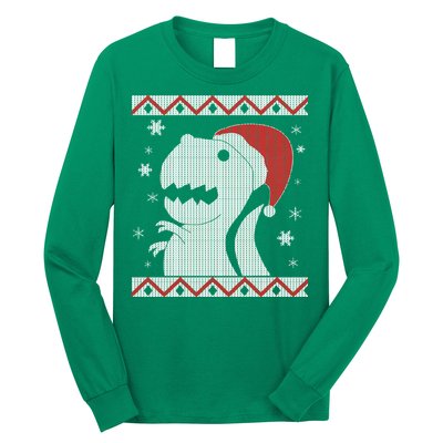 Big T-Rex Ugly Christmas Long Sleeve Shirt