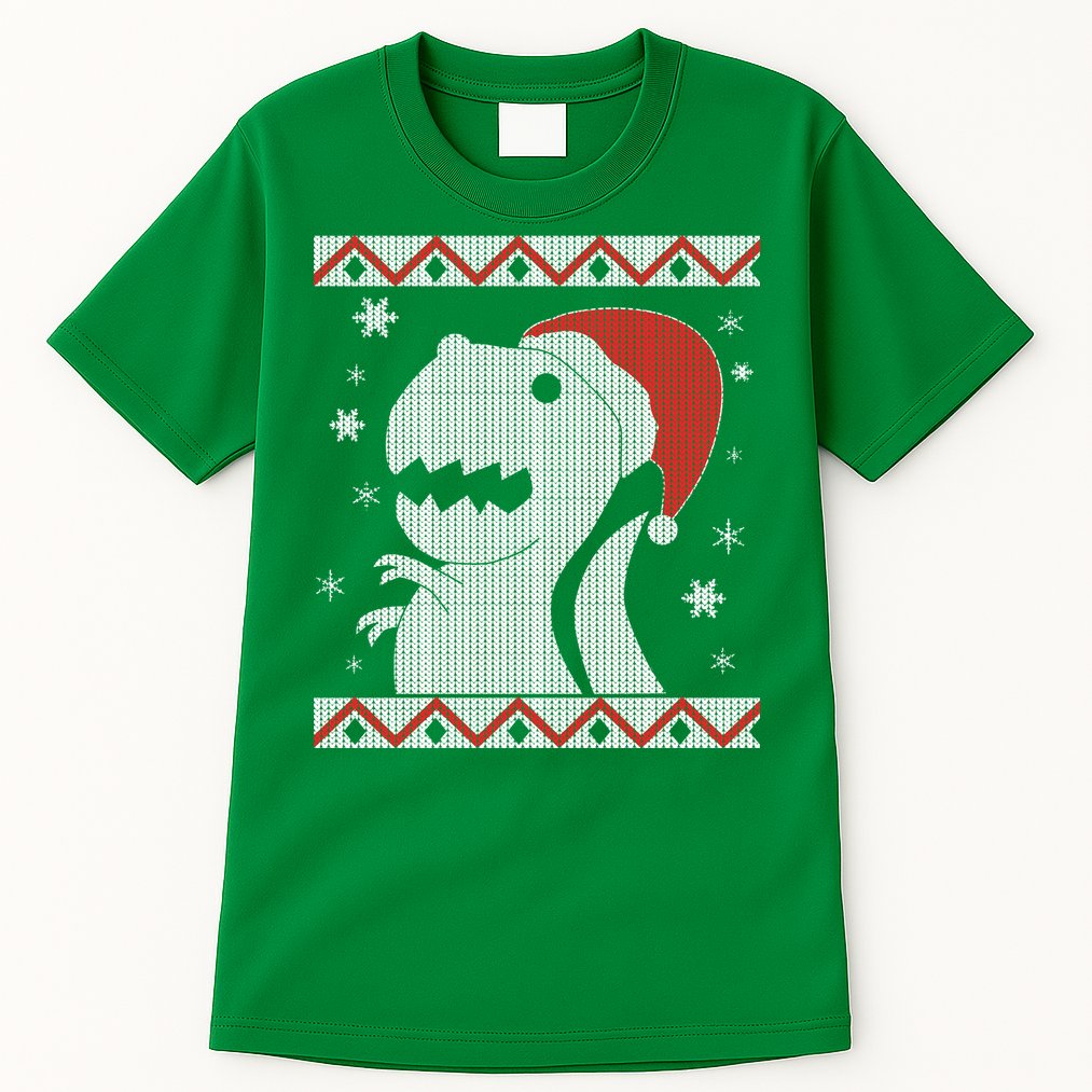 Big T-Rex Ugly Christmas Tall T-Shirt