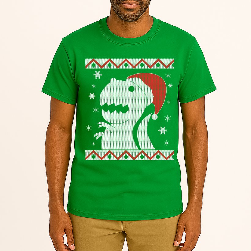 Big T-Rex Ugly Christmas Tall T-Shirt
