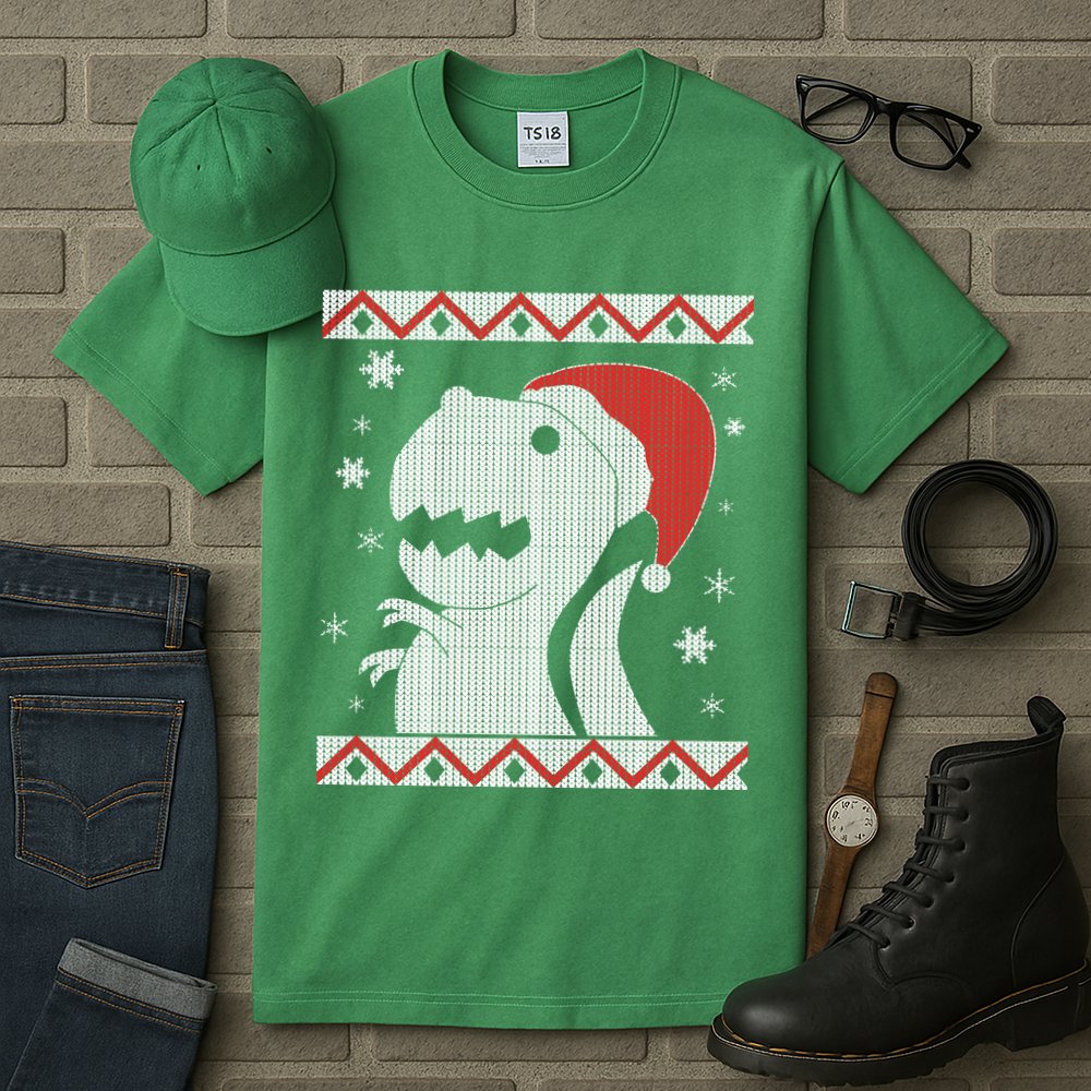 Big T-Rex Ugly Christmas Tall T-Shirt