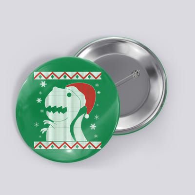 Big T-Rex Ugly Christmas Button