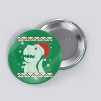 Big T-Rex Ugly Christmas Button