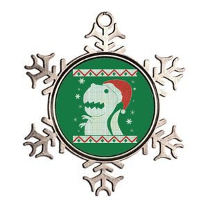 Big T-Rex Ugly Christmas Metallic Star Ornament