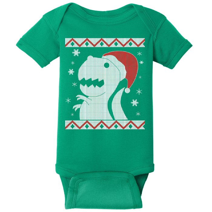 Big T-Rex Ugly Christmas Baby Bodysuit