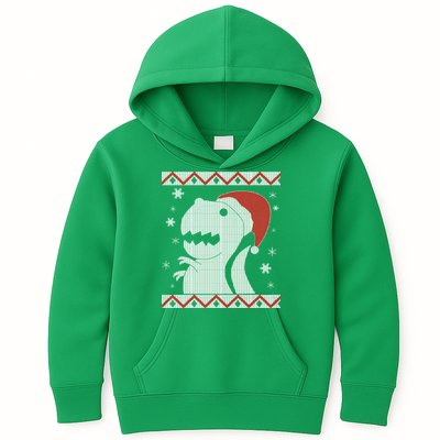 Big T-Rex Ugly Christmas Kids Hoodie
