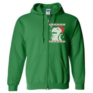 Big T-Rex Ugly Christmas Full Zip Hoodie