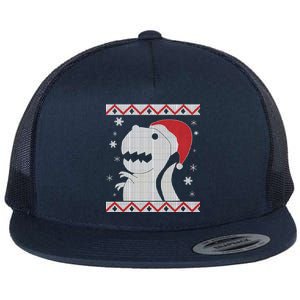 Big T-Rex Ugly Christmas Flat Bill Trucker Hat