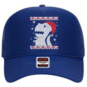 Big T-Rex Ugly Christmas High Crown Mesh Back Trucker Hat