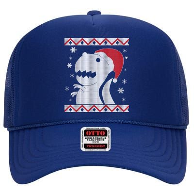 Big T-Rex Ugly Christmas High Crown Mesh Back Trucker Hat