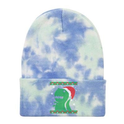 Big T-Rex Ugly Christmas Tie Dye 12in Knit Beanie