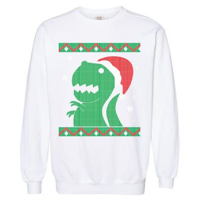 Big T-Rex Ugly Christmas Garment-Dyed Sweatshirt
