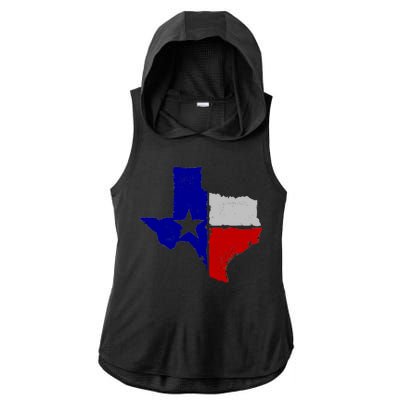 Big Texas Flag Vintage Ladies PosiCharge Tri-Blend Wicking Draft Hoodie Tank