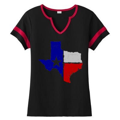 Big Texas Flag Vintage Ladies Halftime Notch Neck Tee