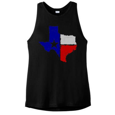 Big Texas Flag Vintage Ladies PosiCharge Tri-Blend Wicking Tank