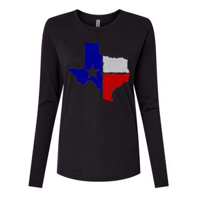 Big Texas Flag Vintage Womens Cotton Relaxed Long Sleeve T-Shirt