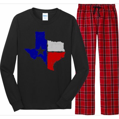 Big Texas Flag Vintage Long Sleeve Pajama Set