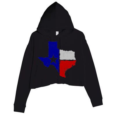 Big Texas Flag Vintage Crop Fleece Hoodie