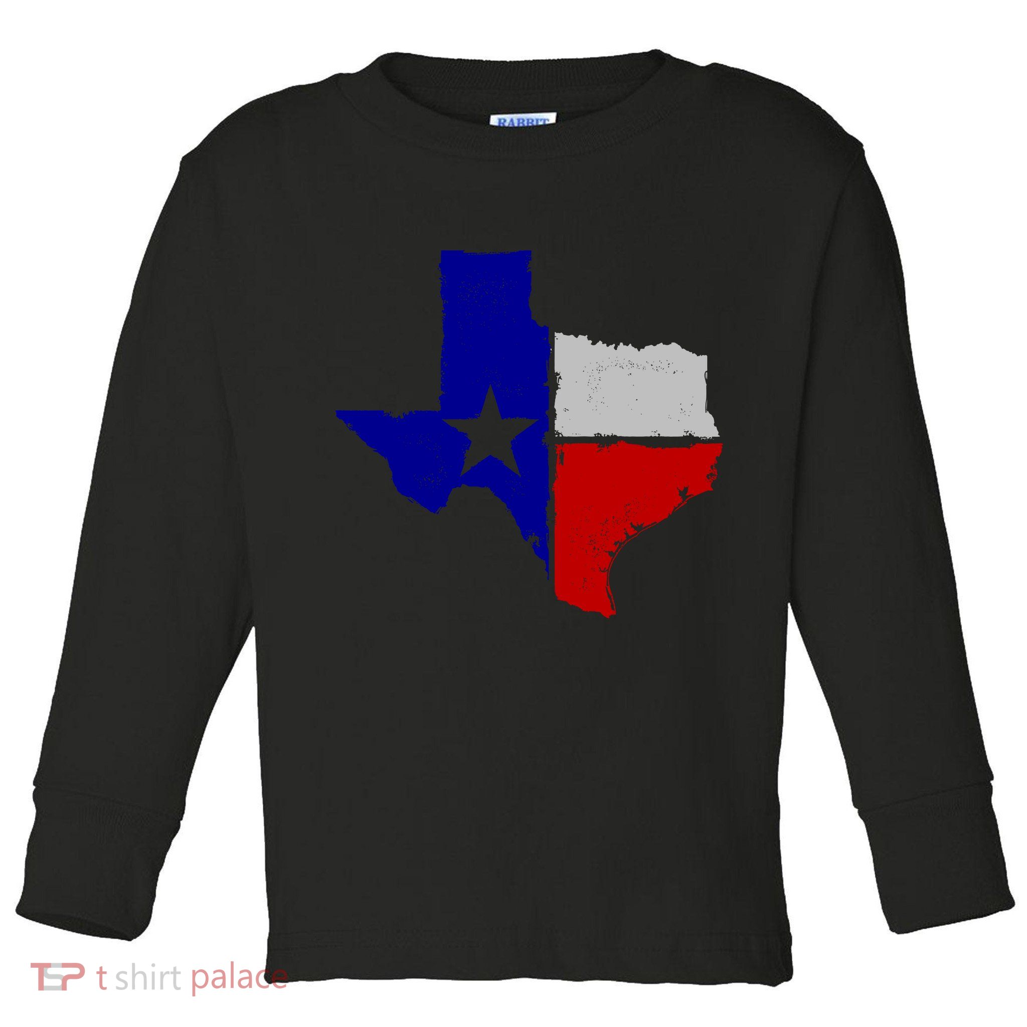 Big Texas Flag Vintage Toddler Long Sleeve Shirt