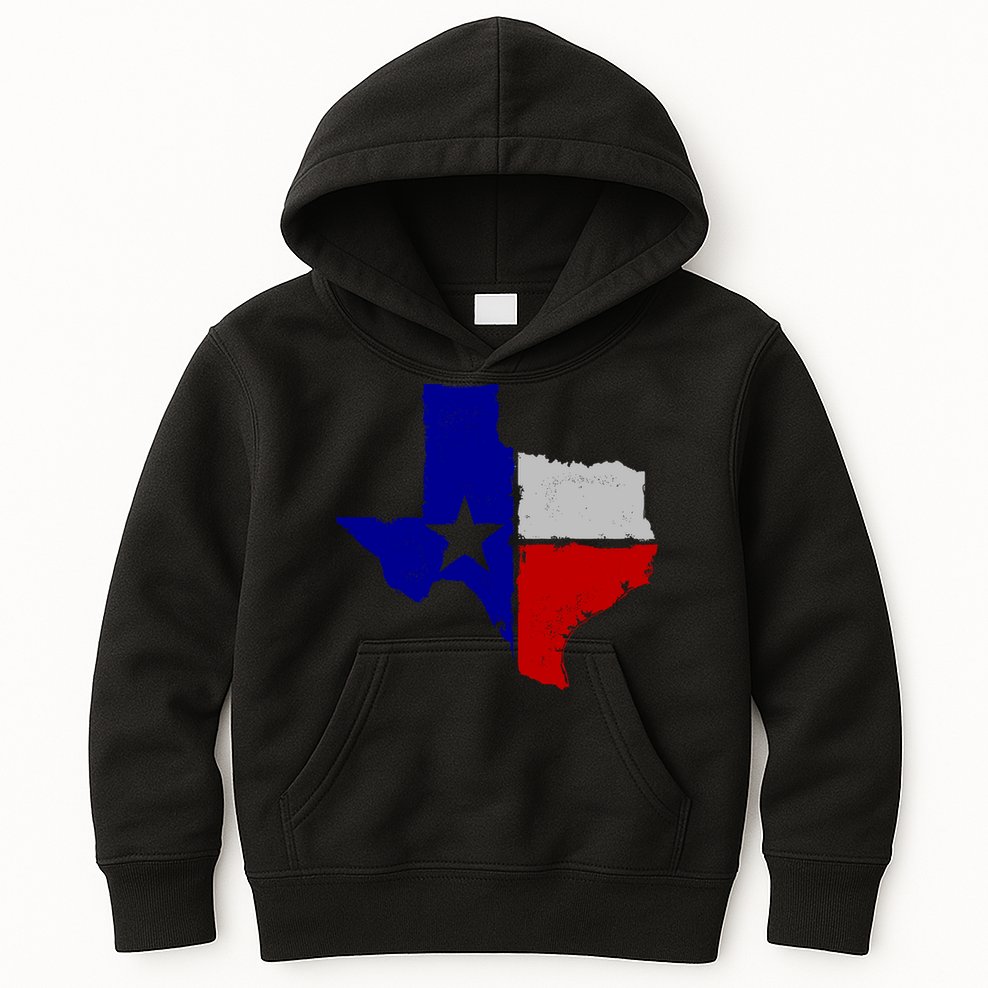 Big Texas Flag Vintage Kids Hoodie