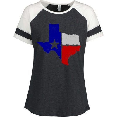 Big Texas Flag Vintage Enza Ladies Jersey Colorblock Tee