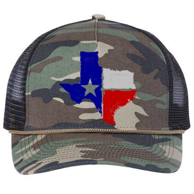 Big Texas Flag Vintage Retro Rope Trucker Hat Cap