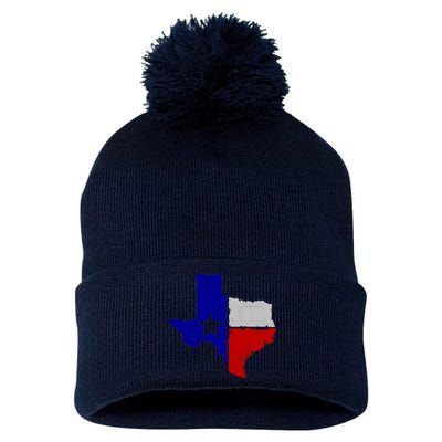 Big Texas Flag Vintage Pom Pom 12in Knit Beanie