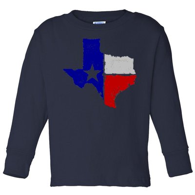 Big Texas Flag Vintage Toddler Long Sleeve Shirt