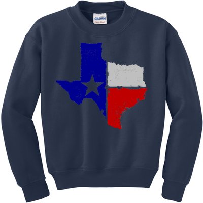 Big Texas Flag Vintage Kids Sweatshirt