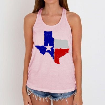 Big Texas Flag Vintage Women's Knotted Racerback Tank