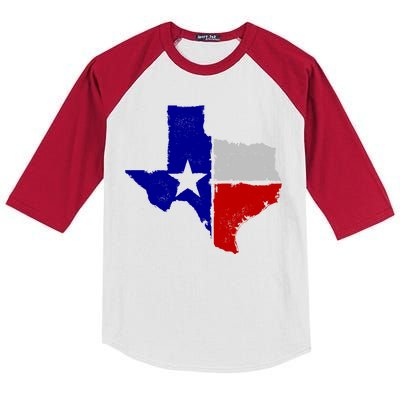 Big Texas Flag Vintage Kids Colorblock Raglan Jersey