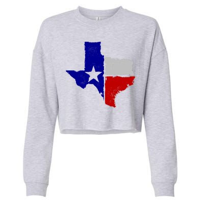 Big Texas Flag Vintage Cropped Pullover Crew