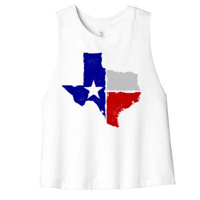 Big Texas Flag Vintage Women's Racerback Cropped Tank