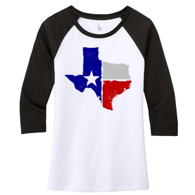 Big Texas Flag Vintage Women's Tri-Blend 3/4-Sleeve Raglan Shirt