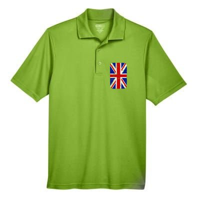 Big Vintage British England Flag Men's Origin Performance Piqué Polo