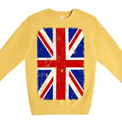 Big Vintage British England Flag Premium Crewneck Sweatshirt