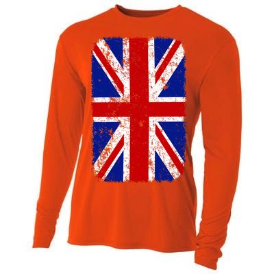 Big Vintage British England Flag Cooling Performance Long Sleeve Crew