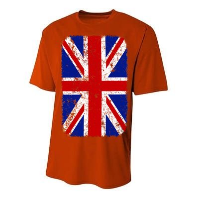 Big Vintage British England Flag Performance Sprint T-Shirt