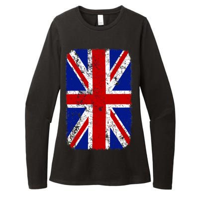 Big Vintage British England Flag Womens CVC Long Sleeve Shirt