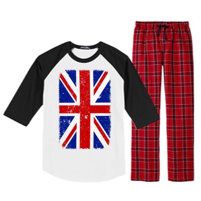 Big Vintage British England Flag Raglan Sleeve Pajama Set