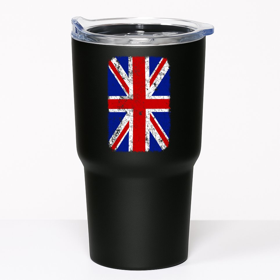 Big Vintage British England Flag Tumbler