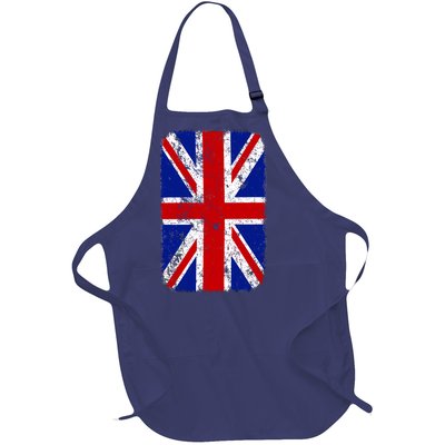 Big Vintage British England Flag Full-Length Apron With Pockets