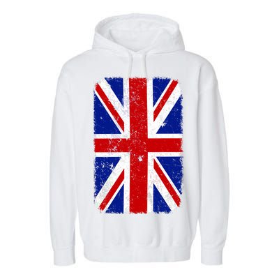 Big Vintage British England Flag Garment-Dyed Fleece Hoodie