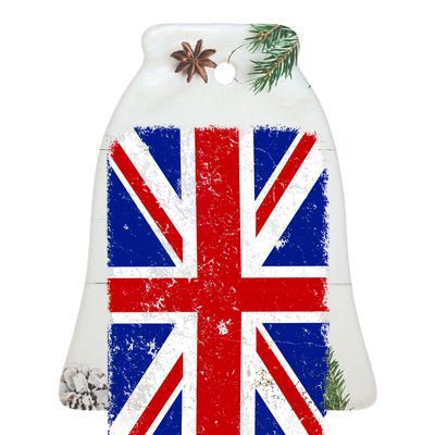 Big Vintage British England Flag Ceramic Bell Ornament