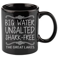 Big Water Unsalted Shark Free The Great Lakes 11oz C Handle Ceramic Mug