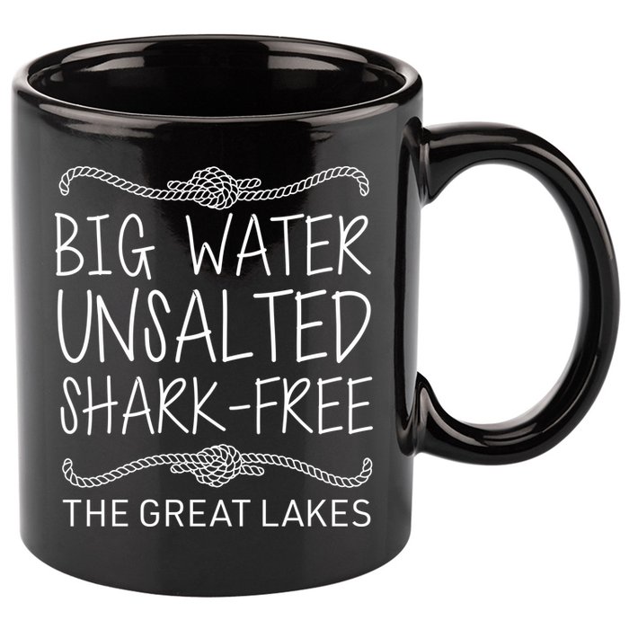 Big Water Unsalted Shark Free The Great Lakes 11oz C Handle Ceramic Mug