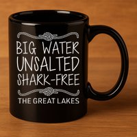 Big Water Unsalted Shark Free The Great Lakes 11oz C Handle Ceramic Mug