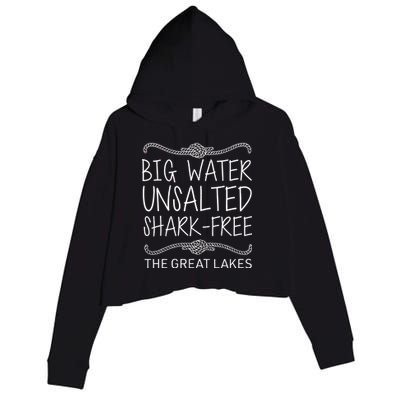 Big Water Unsalted Shark Free The Great Lakes Crop Fleece Hoodie