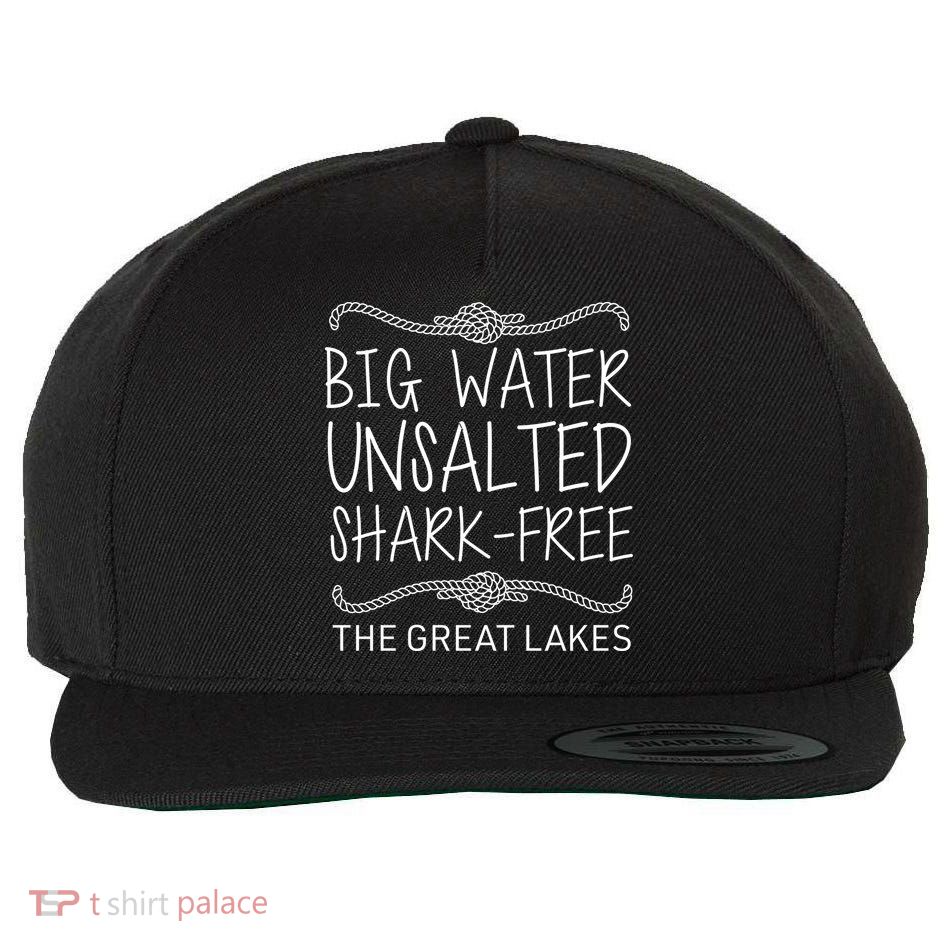 Big Water Unsalted Shark Free The Great Lakes Wool Snapback Cap