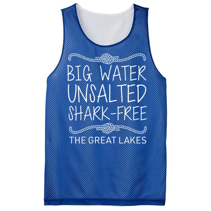 Big Water Unsalted Shark Free The Great Lakes Mesh Reversible Basketball Jersey Tank